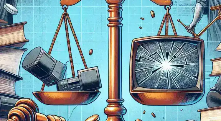 "Imagen de un tribunal argentino emitiendo una sentencia judicial que ordena el bloqueo de aplicaciones de IPTV ilegales en Argentina, destacando la lucha contra la piratería digital y la protección de los derechos de autor."